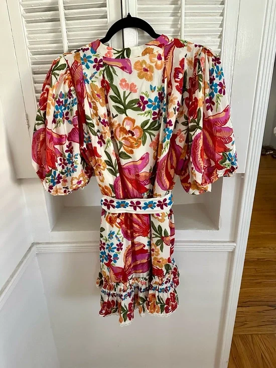 FARM Rio White Spring Bananas Belted Mini Dress - Picture 8 of 10